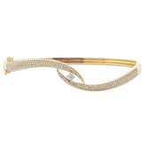 0.70ct 14k Yellow Gold Diamond Pave Bangle